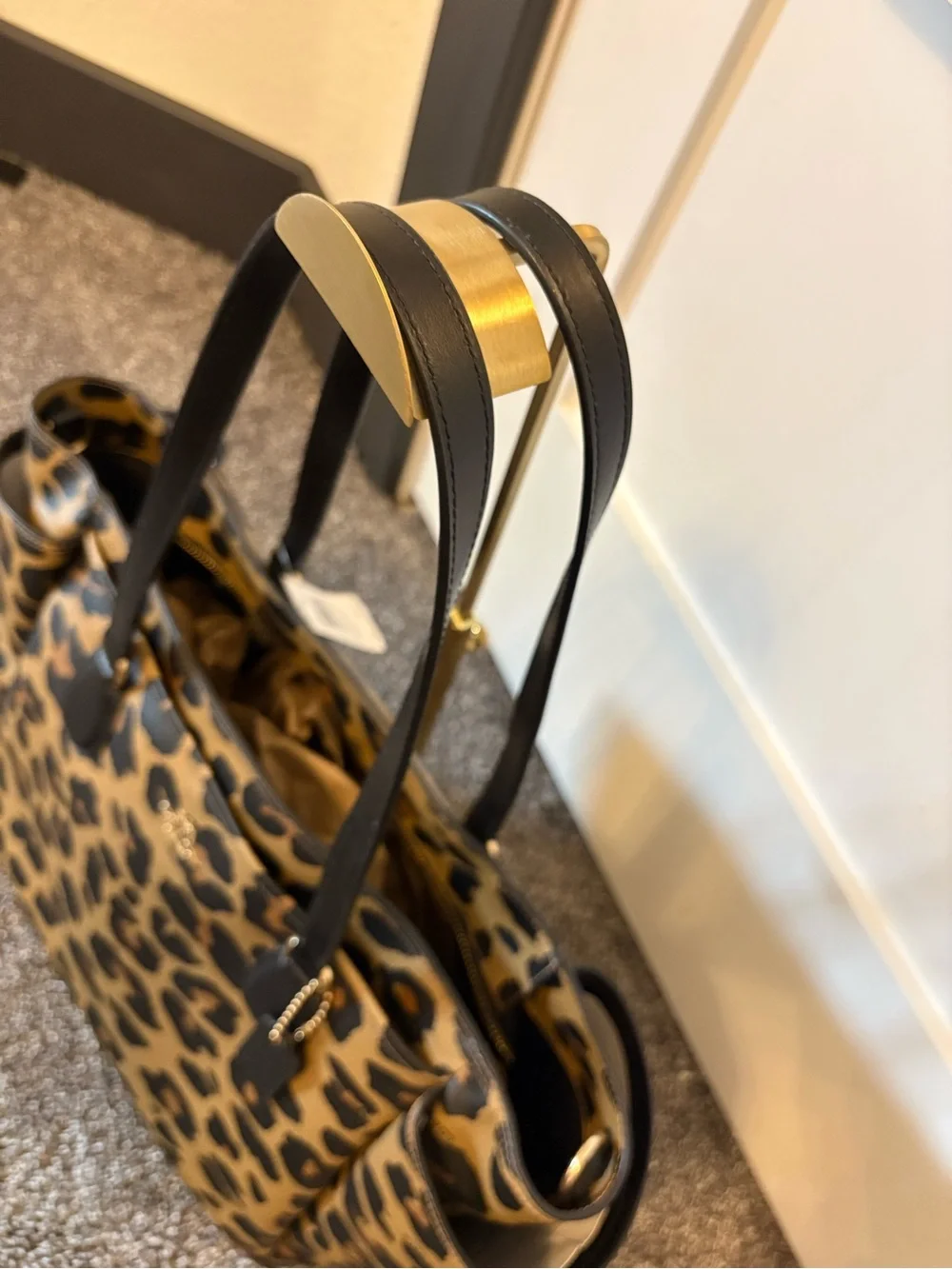 COACH BABY BAG WITH LEOPARD PRINT NWT